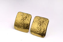 YVES SAINT LAURENT rectangular Logo earrings
