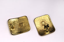 YVES SAINT LAURENT rectangular Logo earrings