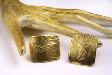 YVES SAINT LAURENT rectangular Logo earrings