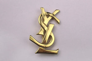 YVES SAINT LAURENT logo brooch