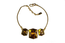 YVES SAINT LAURENT rhinestone gold necklace