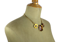 YVES SAINT LAURENT rhinestone gold necklace