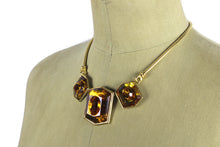 YVES SAINT LAURENT rhinestone gold necklace