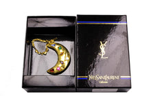 YVES SAINT LAURENT multi-colored rhinestones moon bag charm