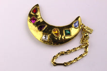 YVES SAINT LAURENT multi-colored rhinestones moon bag charm