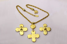YVES SAINT LAURENT clear rhinestone cross necklace and earrings set