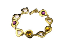 YVES SAINT LAURENT hearts cabochons link bracelet