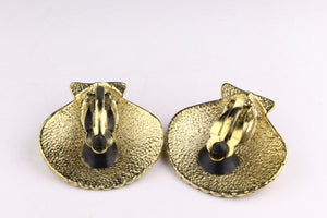 YVES SAINT LAURENT rhinestone shell earrings