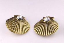 YVES SAINT LAURENT rhinestone shell earrings