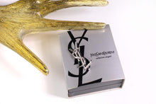 YVES SAINT LAURENT Logo silver brooch