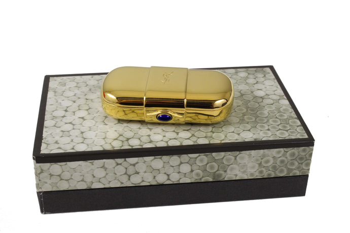 YVES SAINT LAURENT gold plated pillbox