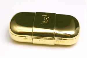 YVES SAINT LAURENT gold plated pillbox