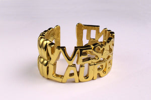 YVES SAINT LAURENT letter heart star cuff bracelet