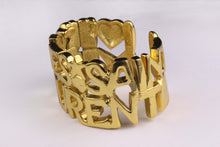 YVES SAINT LAURENT letter heart star cuff bracelet