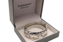 YVES SAINT LAURENT silver cuff rhinestones bracelet