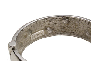 YVES SAINT LAURENT silver cuff rhinestones bracelet