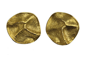 YVES SAINT LAURENT wrinkled gold earrings