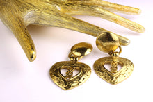 YVES SAINT LAURENT Logo heart dangle earrings