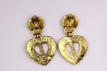 YVES SAINT LAURENT Logo heart dangle earrings