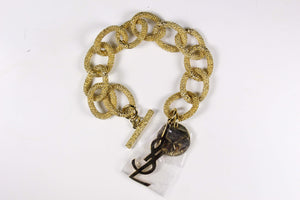 YVES SAINT LAURENT textured link logo bracelet