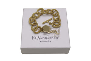 YVES SAINT LAURENT textured link logo bracelet