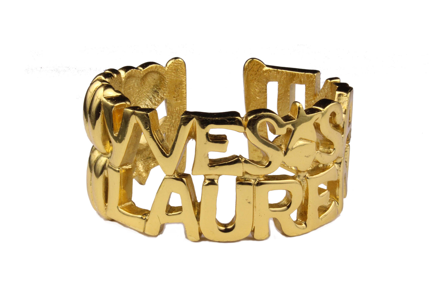 YVES SAINT LAURENT letter heart star cuff bracelet