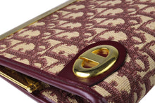 CHRISTIAN DIOR burgundy logo Dior oblique clutch