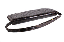 Large brown crocodile skin handbag