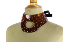 Yves Saint Laurent brown plexiglass rhinestones necklace