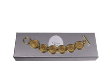 CHRISTIAN DIOR logo medallion link bracelet