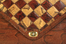Patchwork snakeskin handbag