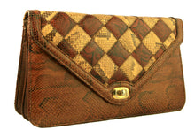 Patchwork snakeskin handbag