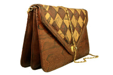 Patchwork snakeskin handbag
