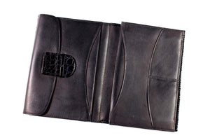 Black crocodile skin wallet