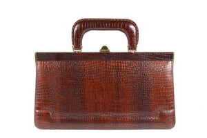 ANDREW GELLER cognac synthetic leather handbag