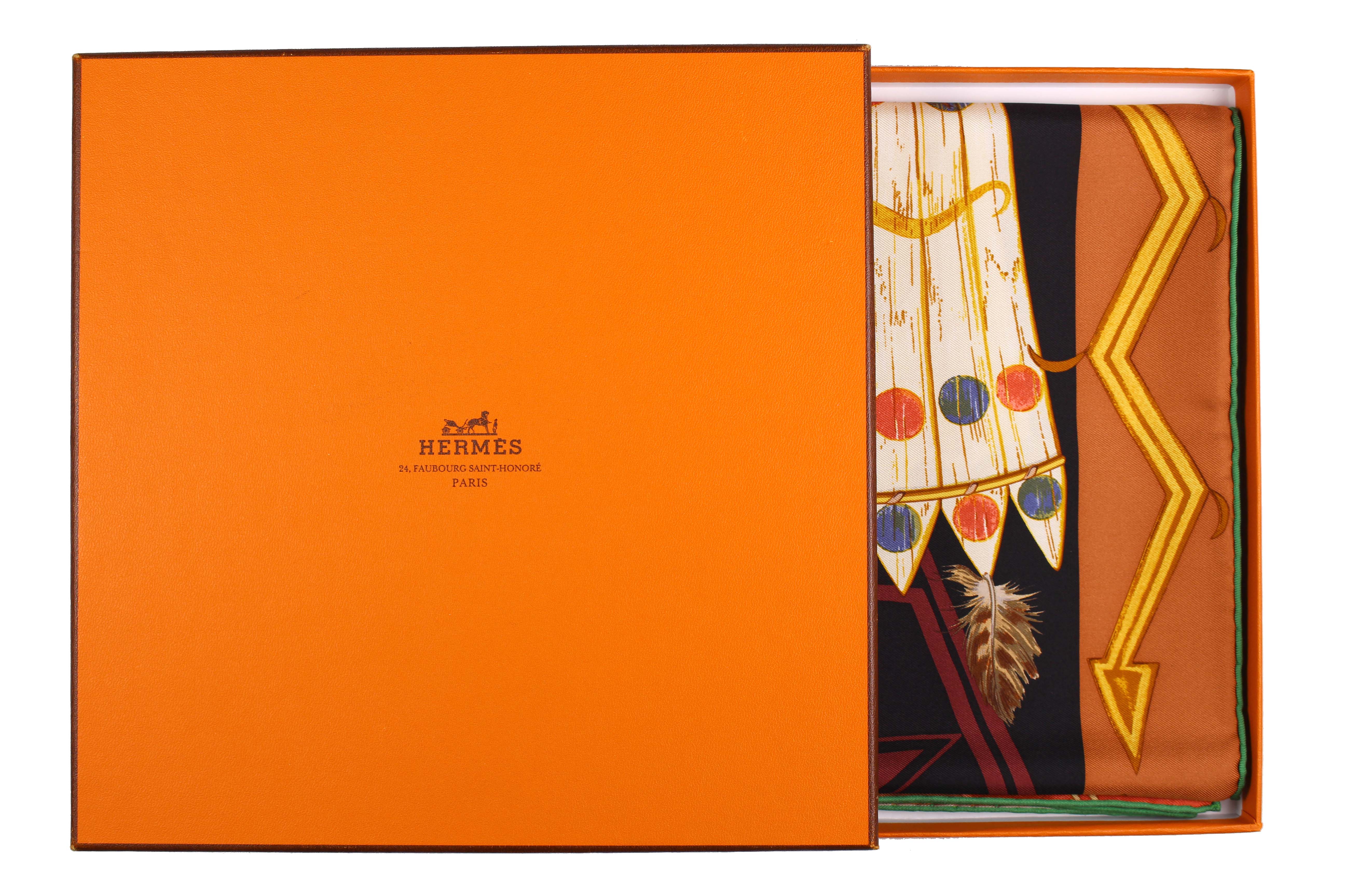 HERMÈS scarf “Cosmogonie Apache” by Antoine Tzapoff – Vintage Carwen
