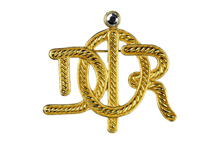 CHRISTIAN DIOR Logo rope brooch