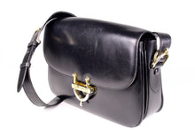 CELINE buckle black leather shoulder bag
