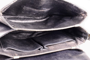 CELINE buckle black leather shoulder bag