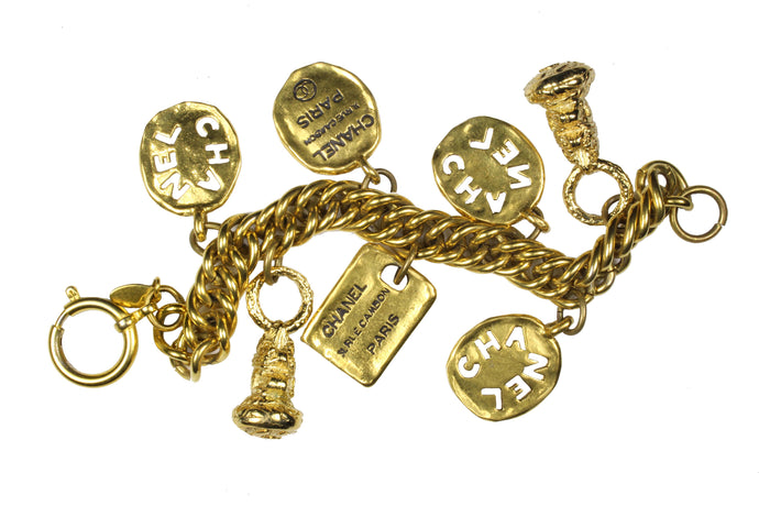 CHANEL Logo charms bracelet
