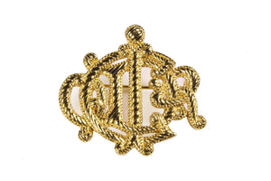 CHRISTIAN DIOR Logo rope brooch