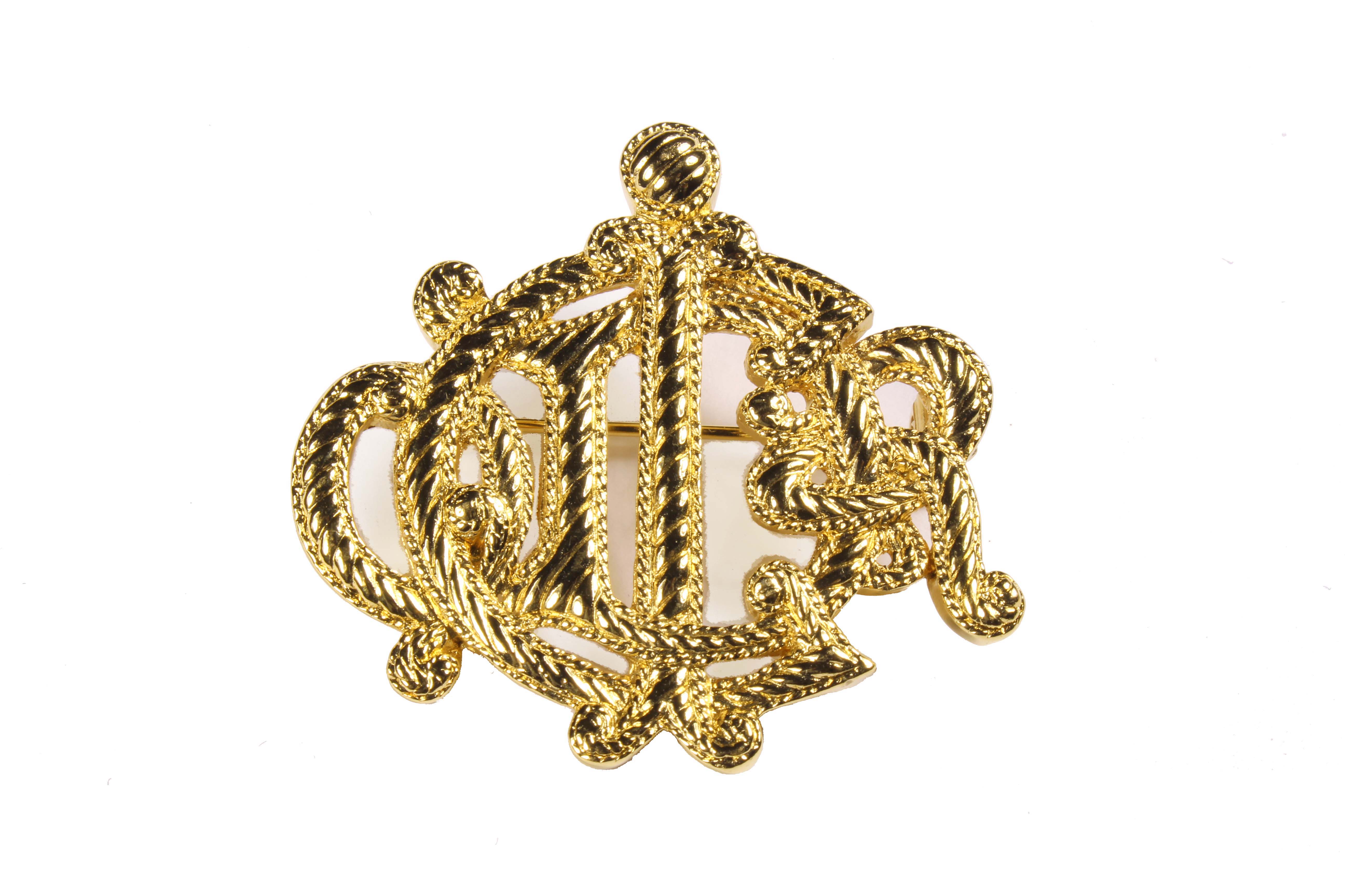 Christian Dior logo emblem brooch