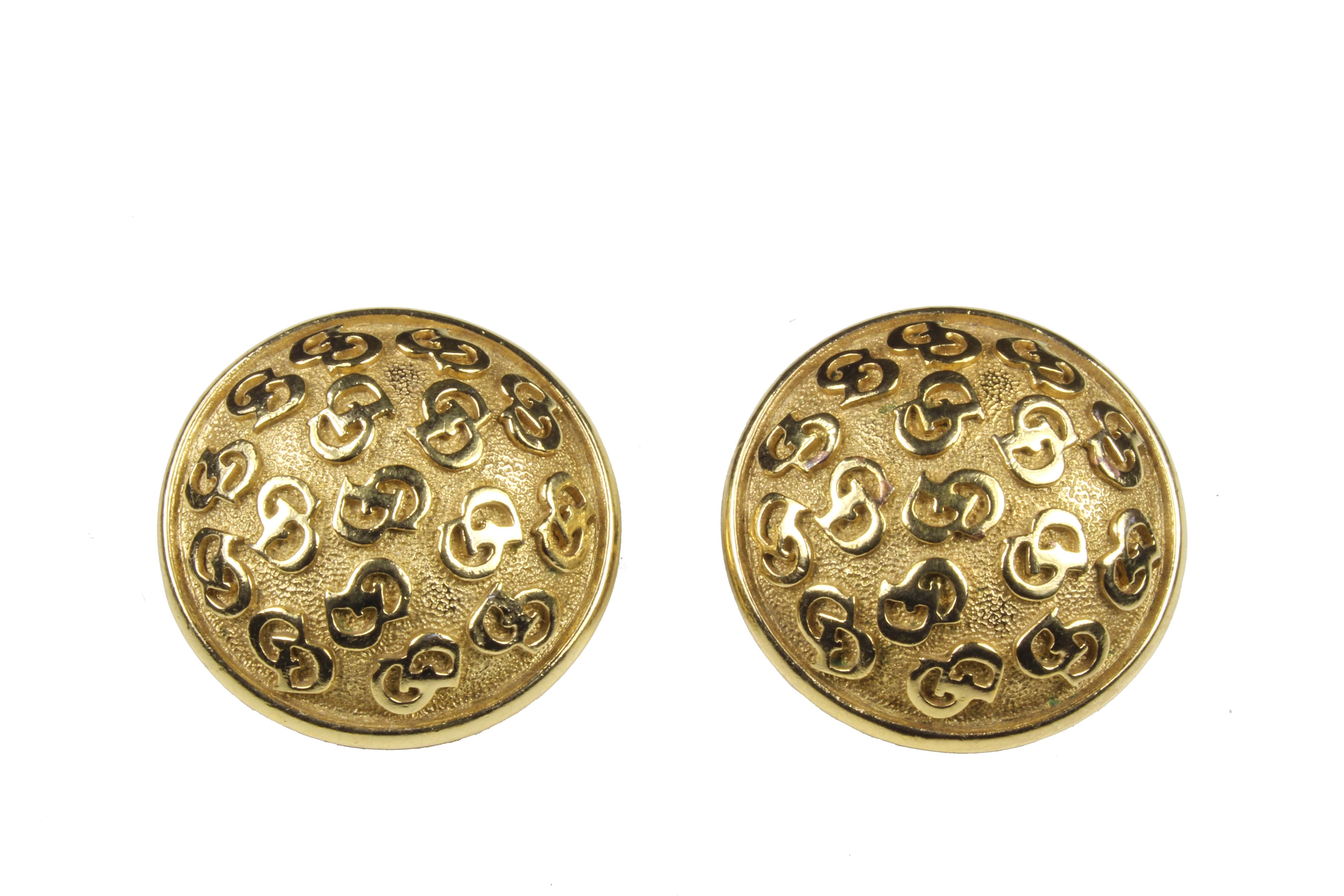アクセサリー Dior Vintage LOGO Gold pierced earrings Vintage Christian Dior Logo Drop Earrings