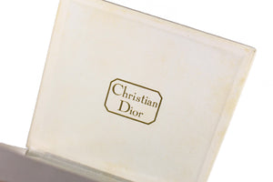 CHRISTIAN DIOR powder compact case checkered silver