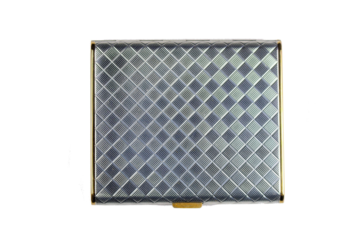 CHRISTIAN DIOR powder compact case checkered silver – Vintage Carwen