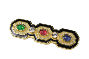 CHRISTIAN DIOR multicolor stones brooch