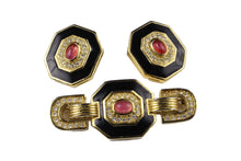 CHRISTIAN DIOR brooch and earrings set