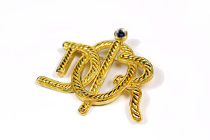 CHRISTIAN DIOR Logo rope brooch