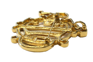 CHRISTIAN DIOR large logo brooch necklace pendant