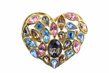 YVES SAINT LAURENT multicolor heart brooch